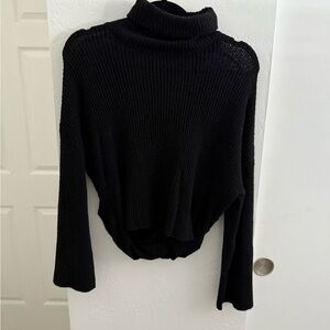 Vestique Elegant Black Cowl Neck Sweater
